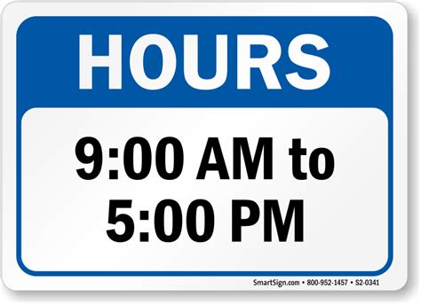 how many hours is 9am to 5pm